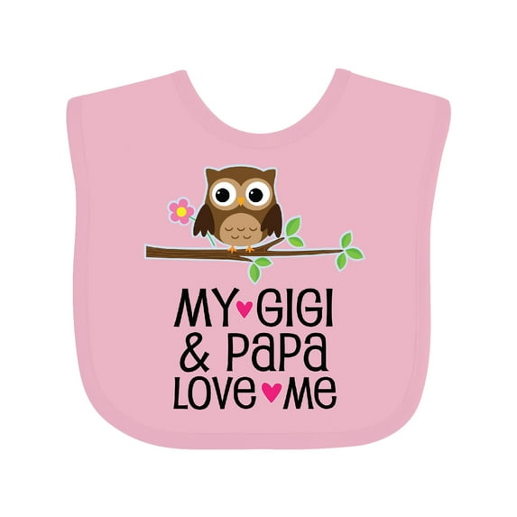 Inktastic My Gigi and Papa Love Me Granddaughter Girls Baby Bib