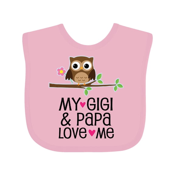 Inktastic My Gigi and Papa Love Me Granddaughter Girls Baby Bib