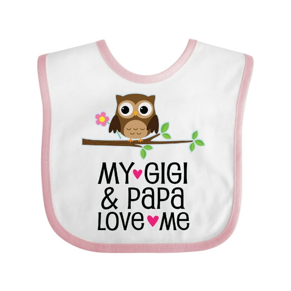 Inktastic My Gigi and Papa Love Me Granddaughter Girls Baby Bib