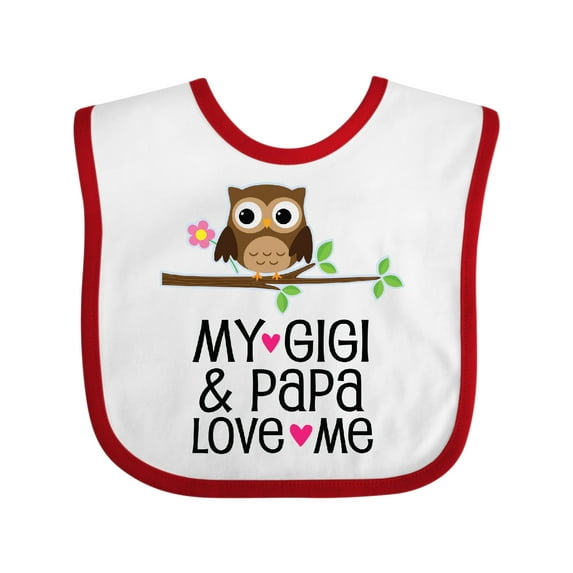 Inktastic My Gigi and Papa Love Me Granddaughter Girls Baby Bib