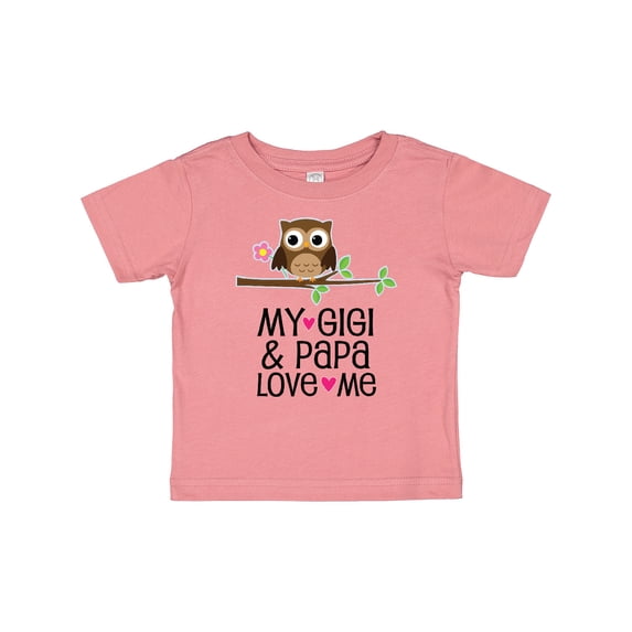 Inktastic My Gigi and Papa Love Me Granddaughter Girls Baby T-Shirt