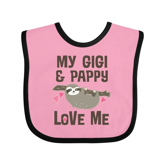 Inktastic My Gigi and Pappy Love Me Girls Baby Bib