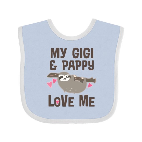 Inktastic My Gigi and Pappy Love Me Girls Baby Bib