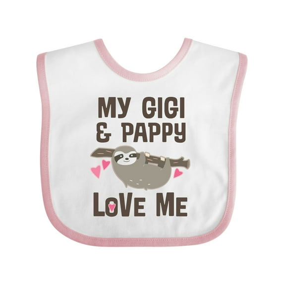 Inktastic My Gigi and Pappy Love Me Girls Baby Bib