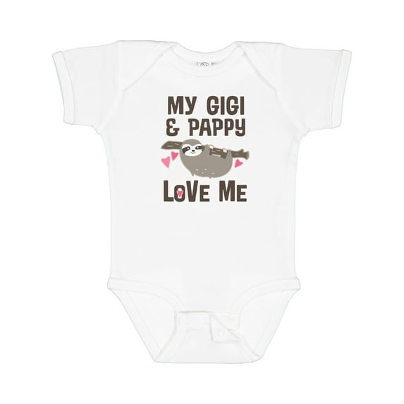 Inktastic My Gigi and Pappy Love Me Girls Baby Bodysuit