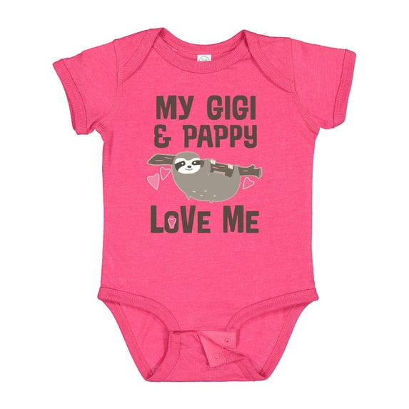 Inktastic My Gigi and Pappy Love Me Girls Baby Bodysuit