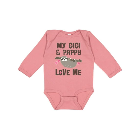 Inktastic My Gigi and Pappy Love Me Girls Long Sleeve Baby Bodysuit