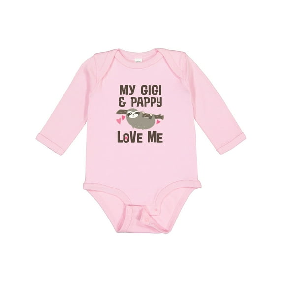 Inktastic My Gigi and Pappy Love Me Girls Long Sleeve Baby Bodysuit