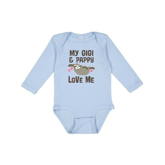 Inktastic My Gigi and Pappy Love Me Girls Long Sleeve Baby Bodysuit