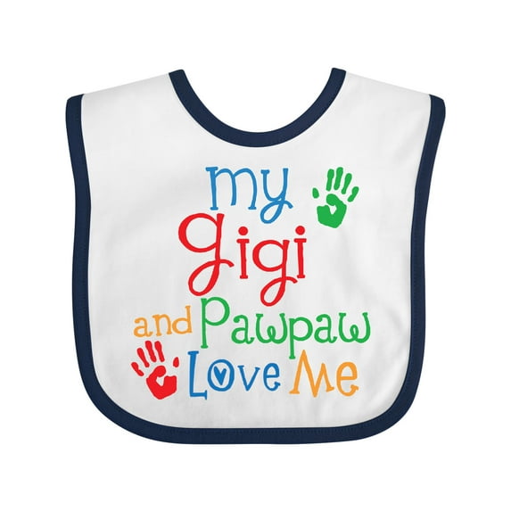 Inktastic My Gigi and Pawpaw Love Me Boys or Girls Baby Bib