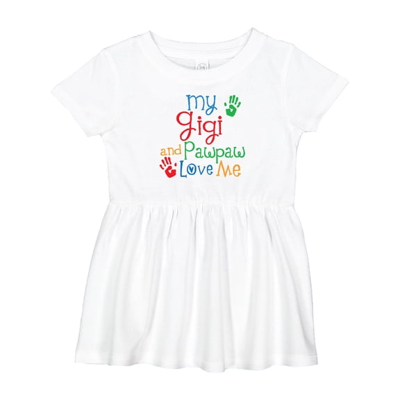 Inktastic My Gigi and Pawpaw Love Me Girls Baby Dress