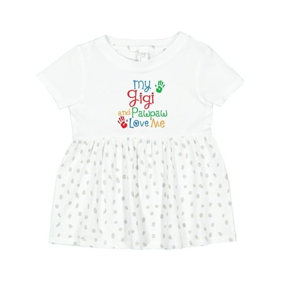 Inktastic My Gigi and Pawpaw Love Me Girls Baby Dress