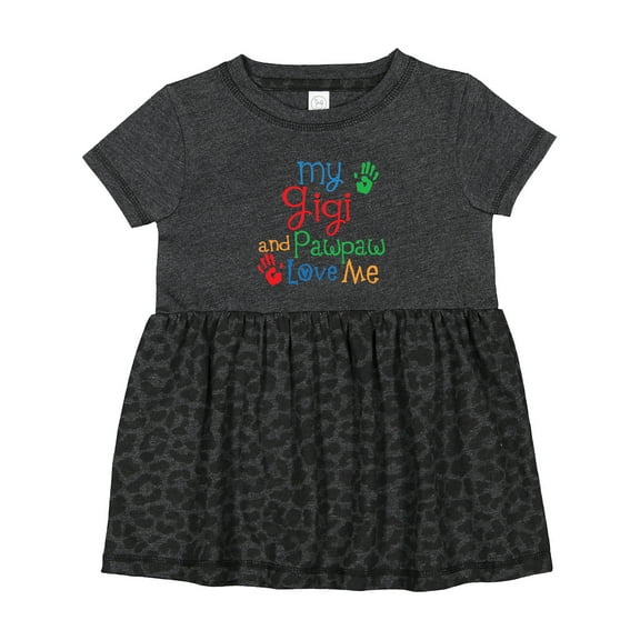 Inktastic My Gigi and Pawpaw Love Me Girls Baby Dress
