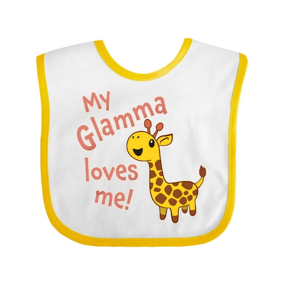 Inktastic My Glamma Loves Me Cute Giraffe Boys or Girls Baby Bib