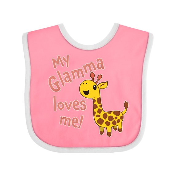 Inktastic My Glamma Loves Me Cute Giraffe Boys or Girls Baby Bib