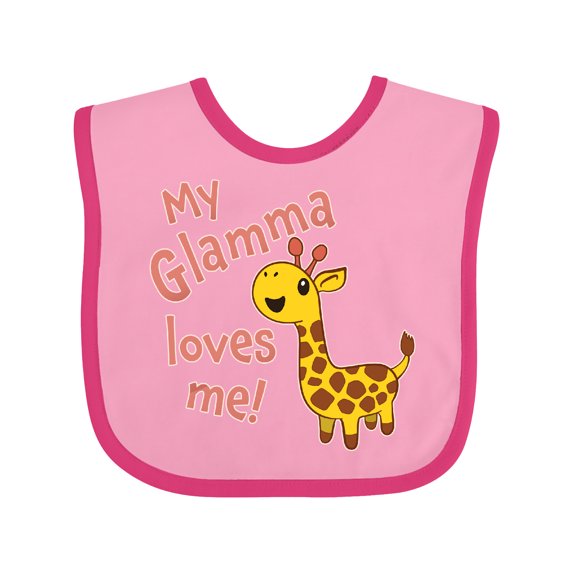 Inktastic My Glamma Loves Me Cute Giraffe Boys or Girls Baby Bib