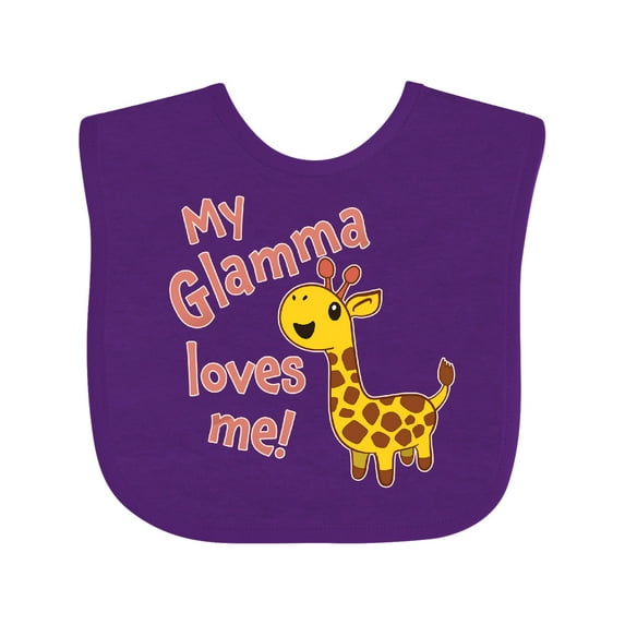 Inktastic My Glamma Loves Me Cute Giraffe Boys or Girls Baby Bib