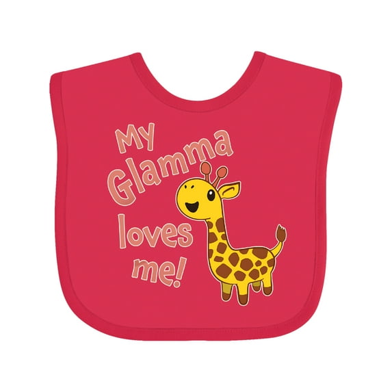 Inktastic My Glamma Loves Me Cute Giraffe Boys or Girls Baby Bib