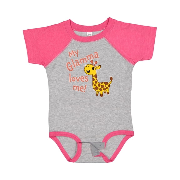 Inktastic My Glamma Loves Me Cute Giraffe Boys or Girls Baby Bodysuit