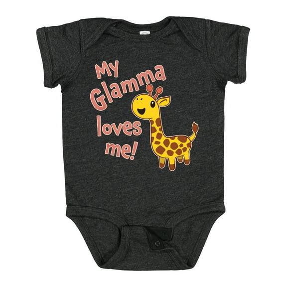 Inktastic My Glamma Loves Me Cute Giraffe Boys or Girls Baby Bodysuit