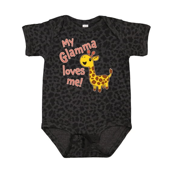 Inktastic My Glamma Loves Me Cute Giraffe Boys or Girls Baby Bodysuit