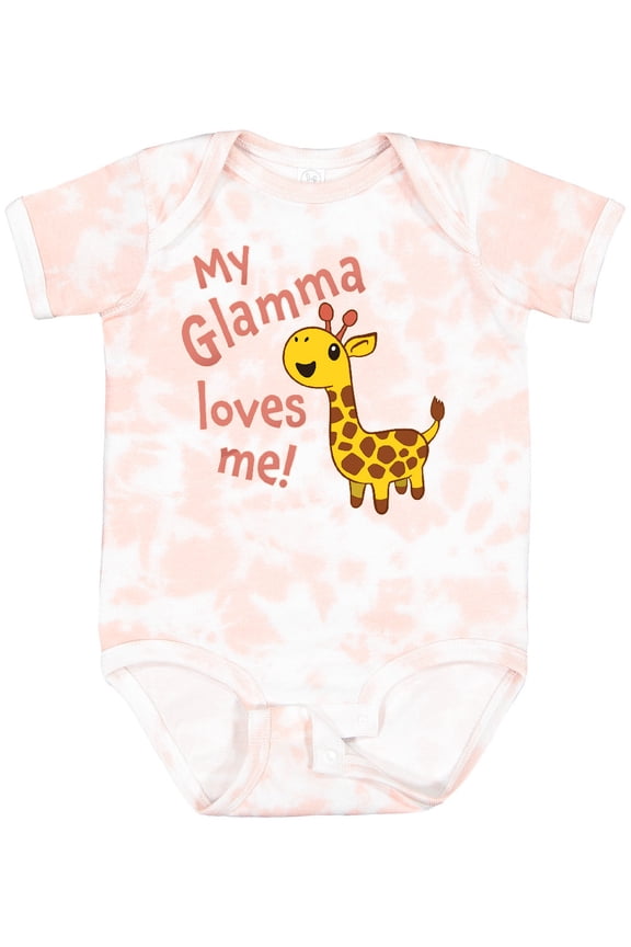 My Glamma Loves Me Cute Giraffe Boys or Girls Baby Bodysuit