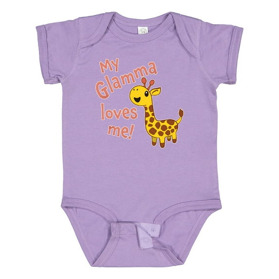 Inktastic My Glamma Loves Me Cute Giraffe Boys or Girls Baby Bodysuit