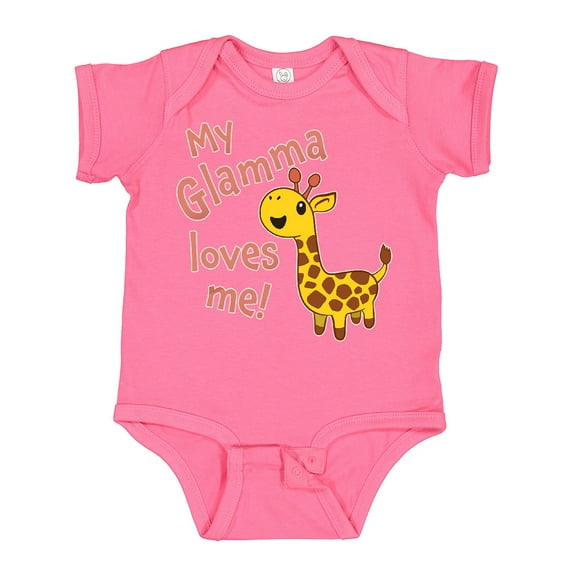 Inktastic My Glamma Loves Me Cute Giraffe Boys or Girls Baby Bodysuit