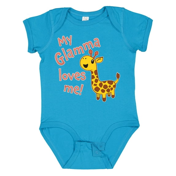 Inktastic My Glamma Loves Me Cute Giraffe Boys or Girls Baby Bodysuit