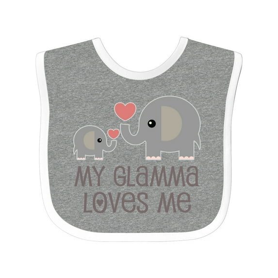 Inktastic My Glamma Loves Me Grandchild Boys or Girls Baby Bib