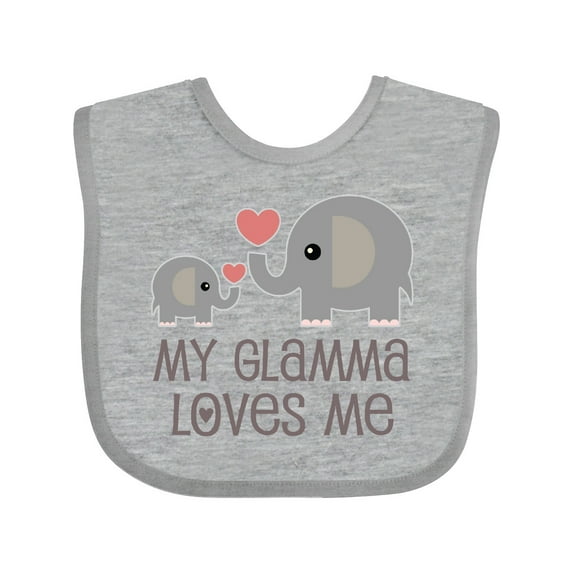 Inktastic My Glamma Loves Me Grandchild Boys or Girls Baby Bib