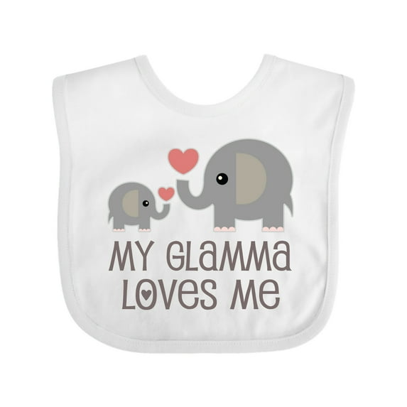 Inktastic My Glamma Loves Me Grandchild Boys or Girls Baby Bib