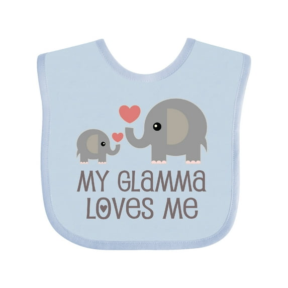 Inktastic My Glamma Loves Me Grandchild Boys or Girls Baby Bib