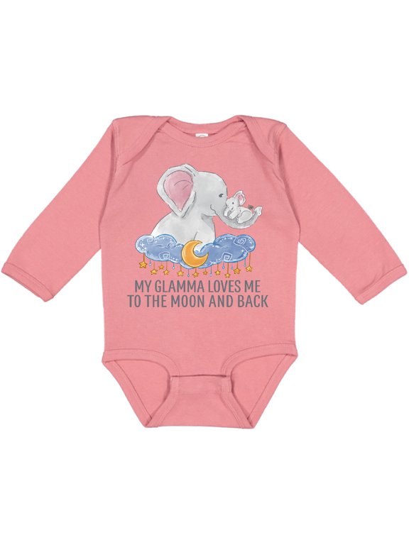 My Glamma Loves Me to the Moon and Back Boys or Girls Long Sleeve Baby Bodysuit