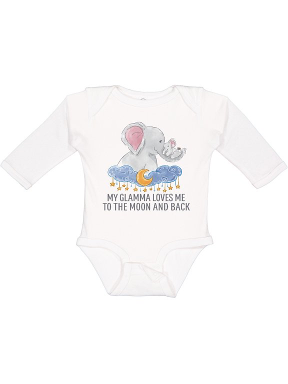 My Glamma Loves Me to the Moon and Back Boys or Girls Long Sleeve Baby Bodysuit