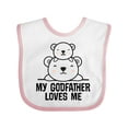 thumbnail image 1 of Inktastic My Godfather Loves Me Godson Bear Boys or Girls Baby Bib, 1 of 4