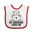 thumbnail image 1 of Inktastic My Godfather Loves Me Godson Bear Boys or Girls Baby Bib, 1 of 4