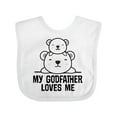 thumbnail image 1 of Inktastic My Godfather Loves Me Godson Bear Boys or Girls Baby Bib, 1 of 4