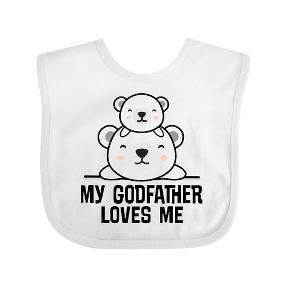 Inktastic My Godfather Loves Me Godson Bear Boys or Girls Baby Bib