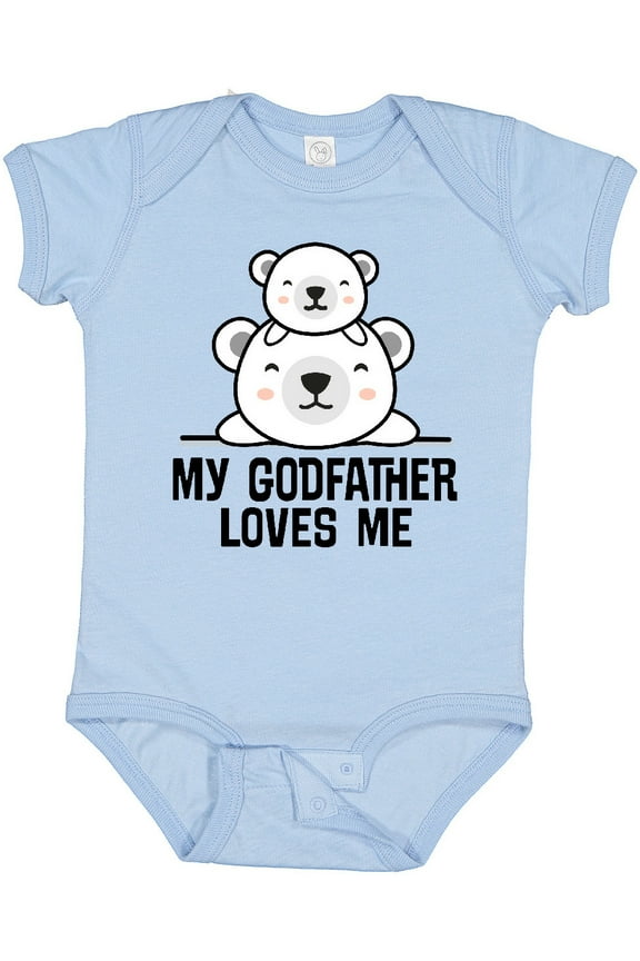 My Godfather Loves Me Godson Bear Boys or Girls Baby Bodysuit