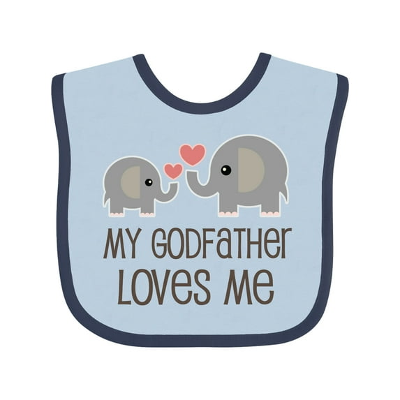Inktastic My Godfather Loves Me Godson Boys or Girls Baby Bib