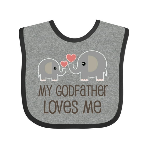 Inktastic My Godfather Loves Me Godson Boys or Girls Baby Bib