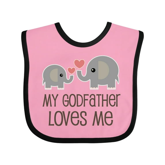 Inktastic My Godfather Loves Me Godson Boys or Girls Baby Bib