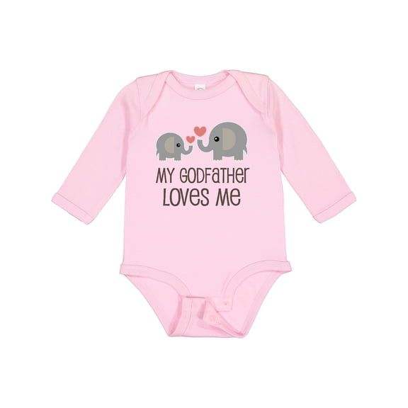 Inktastic My Godfather Loves Me Godson Boys or Girls Long Sleeve Baby Bodysuit