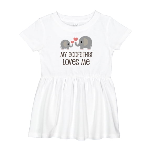Inktastic My Godfather Loves Me Godson Girls Baby Dress