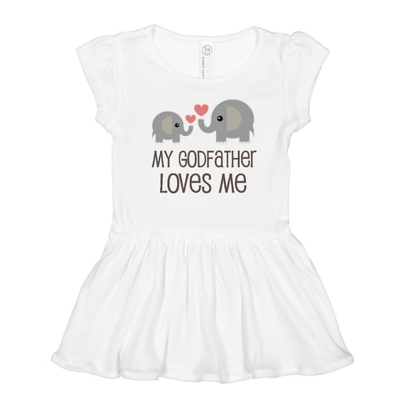 Inktastic My Godfather Loves Me Godson Girls Toddler Dress
