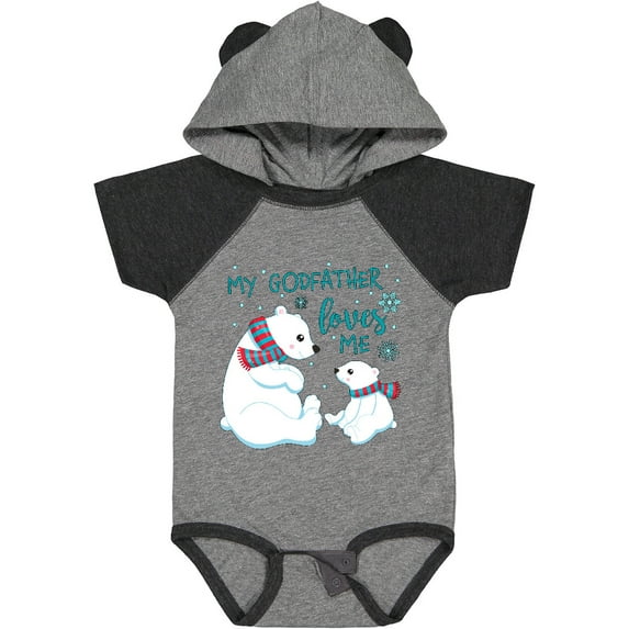 Inktastic My Godfather Loves Me- cute polar bears Boys or Girls Baby Bodysuit