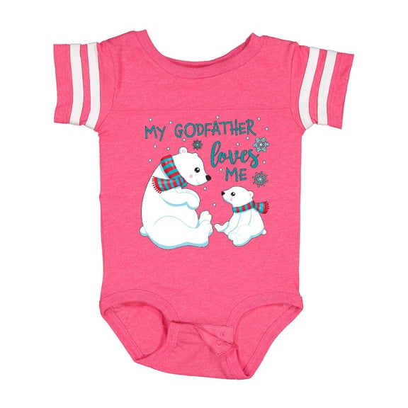 Inktastic My Godfather Loves Me- cute polar bears Boys or Girls Baby Bodysuit