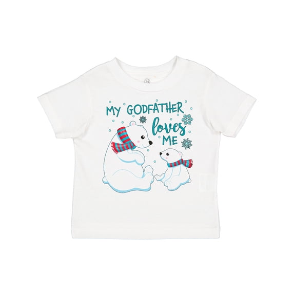 Inktastic My Godfather Loves Me- cute polar bears Boys or Girls Toddler T-Shirt