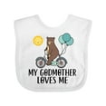thumbnail image 1 of Inktastic My Godmother Loves Me Bear Boys or Girls Baby Bib, 1 of 4
